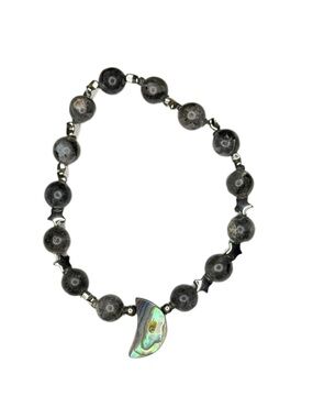 Avalon Moon with labradorite bracelet stretchy handmade